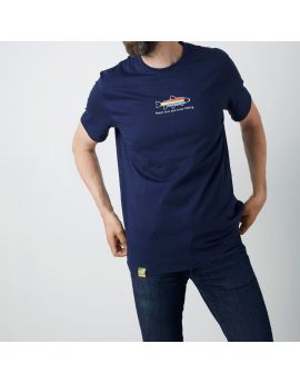 GEOFF ANDERSON Organic T-Shirt navy blue peace trout