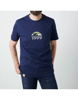 Organic T-Shirt navy blau retro 